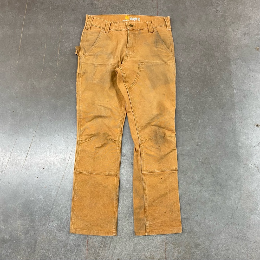 Carhartt Double‎ Knee Carpenter Work Pants Brown Straight Fit Distressed 30x30